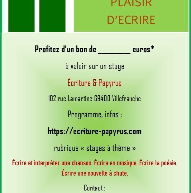 Offrez le plaisir d'écrire