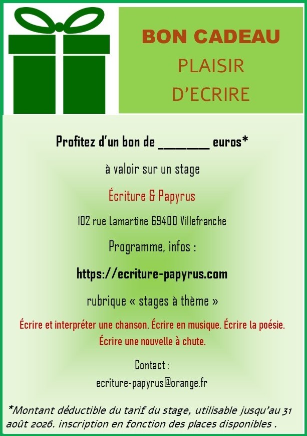 Offrez le plaisir d'écrire